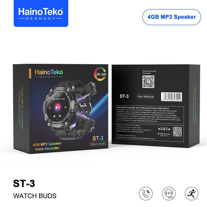 Haino Teko ST-3 Watch Buds â Smartwatch with Wireless Earbuds