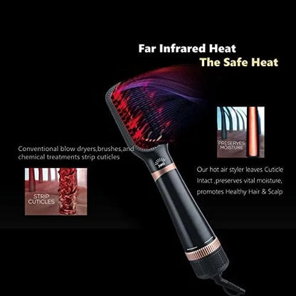 Portable Hair Dryer Brush Styler Hot Air Brush