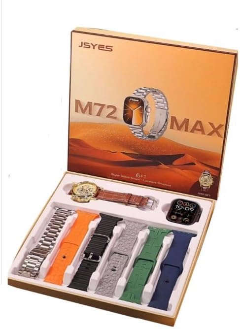 M72 Max Smart Watch Comes with 6 JSYES Classic Watch Bands Gift.