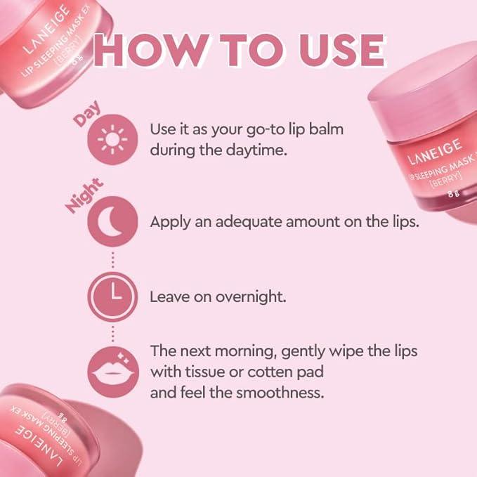 ANEIGE Lip Sleeping Mask - Berry, 20g - Overnight Lip Moisturizer with Vitamin C and Antioxidants