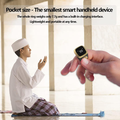 Smart Tasbih Zikr Ring- Muslim Prayer- Prayer timing reminder- OLED display