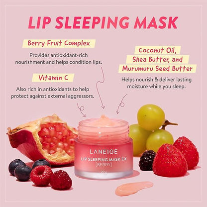 ANEIGE Lip Sleeping Mask - Berry, 20g - Overnight Lip Moisturizer with Vitamin C and Antioxidants