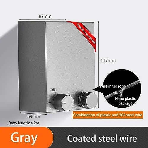 Stainless Steel Wall Hanging Retractable Clothesline Hotel