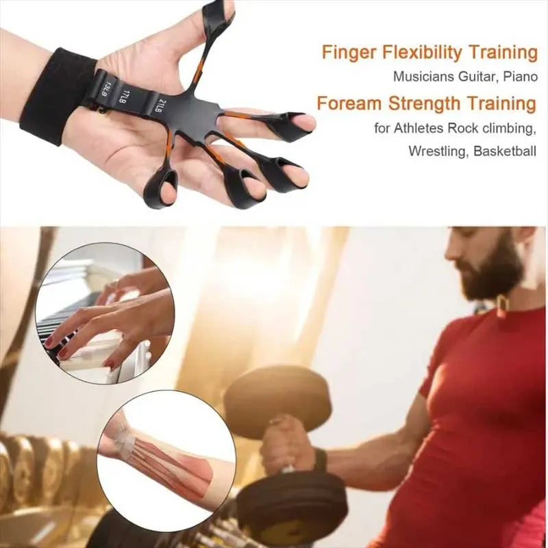 Metal-Hook Grip Strength Trainer - Adjustable Resistance Finger Exerciser for Athletes & Musicians